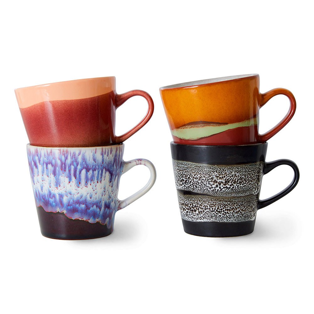 70s Ceramics Americano Mugs Friction (set of 4)  Heelthomedecor