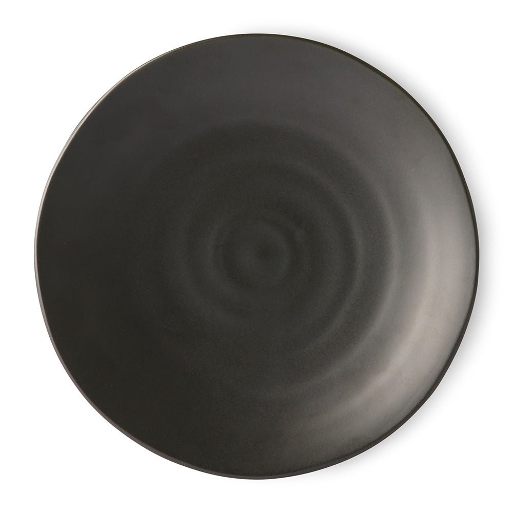 Kyoto Ceramic Japanese Dinner Plate Matt Black