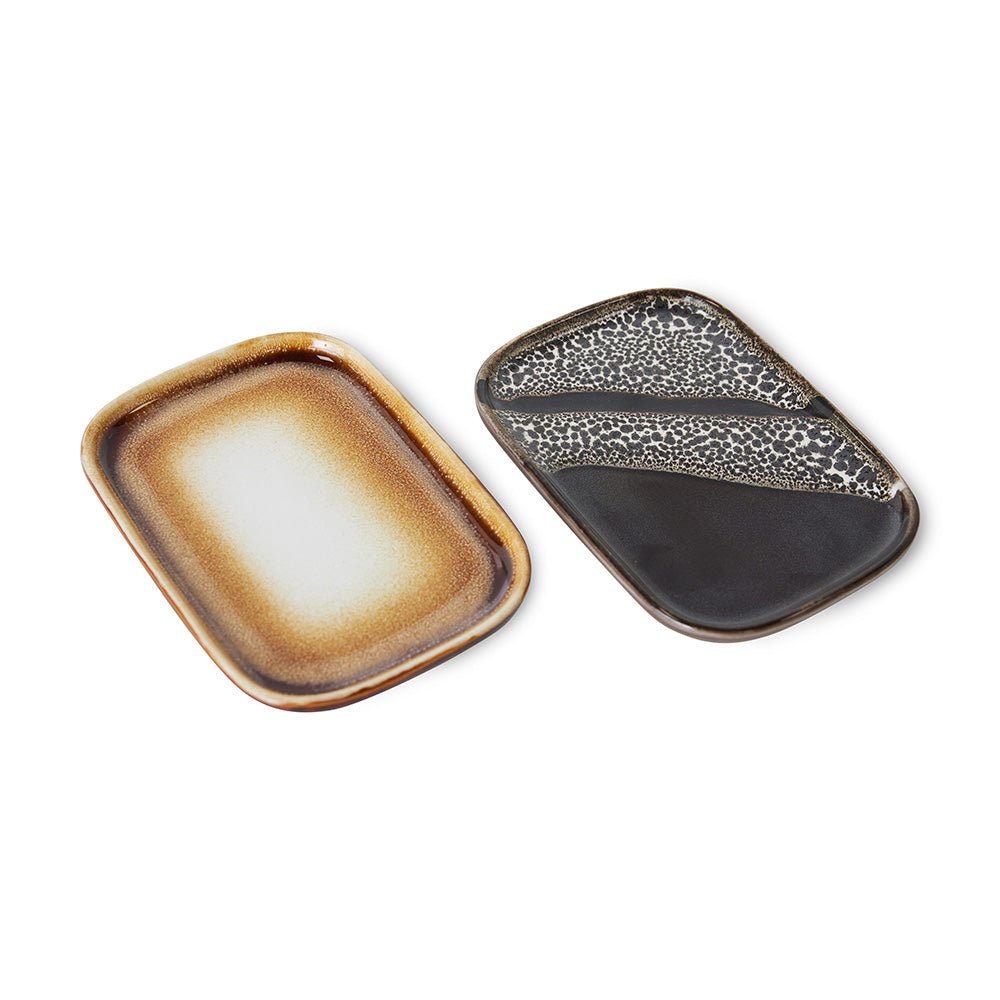70s Ceramics Small Tray Mojave Black