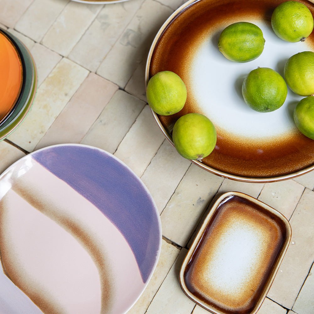 70s Ceramics Small Tray Mojave Brown