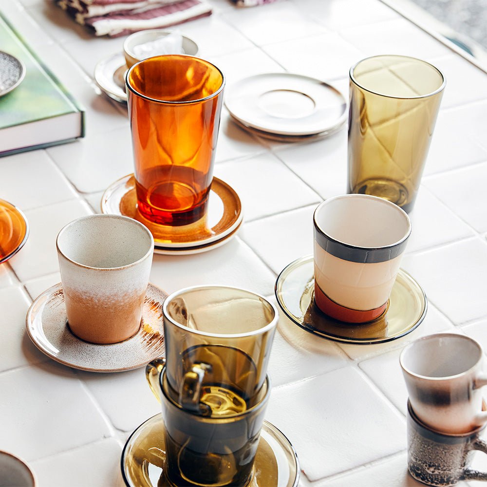 70s Glassware Tea Glasses Mud Brown (set of 4)