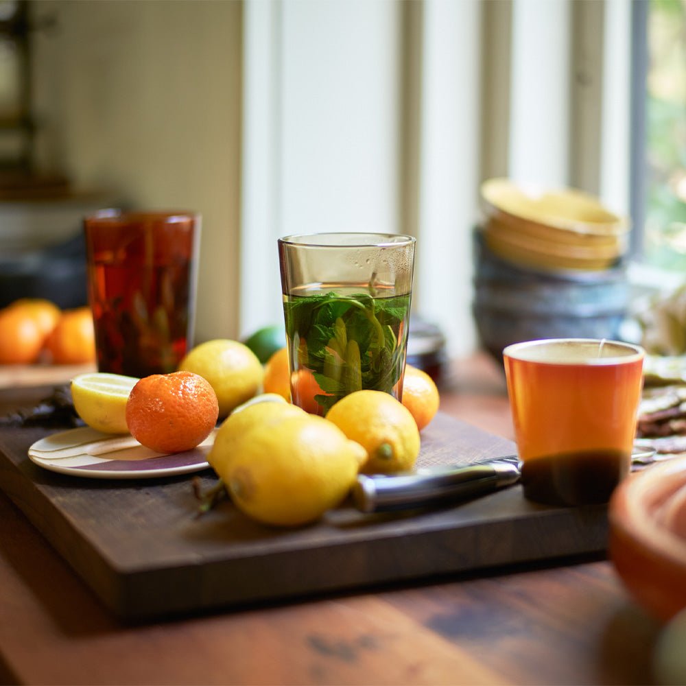 70s Glassware Tea Glasses Mud Brown (set of 4)