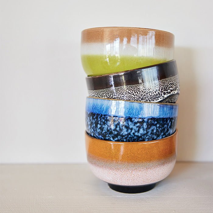 70s Ceramics Noodle Bowls Groovy (set of 4)