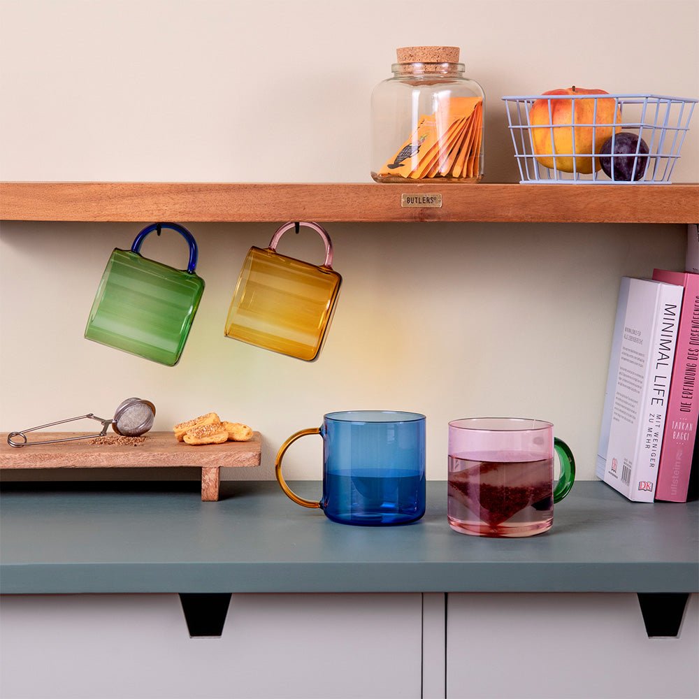 Glass Mugs Fred Rose Yellow (set of 2)