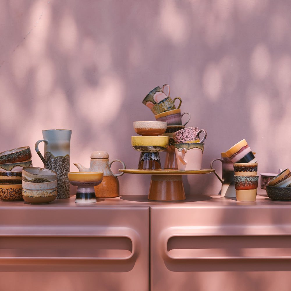 70s Ceramics: Tapas Bowl on Base - Creek L