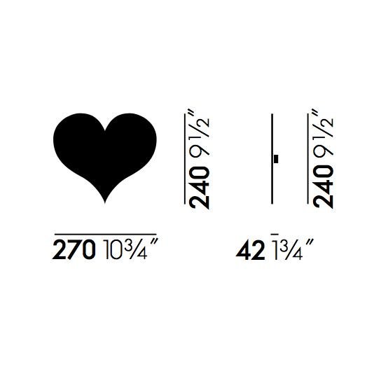 Metal Wall Relief Little Heart Red